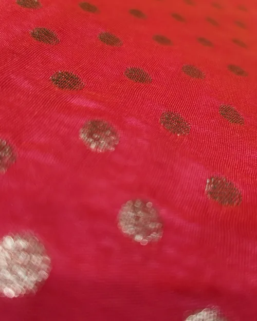 Gajari Red Zari Work Silk Saree