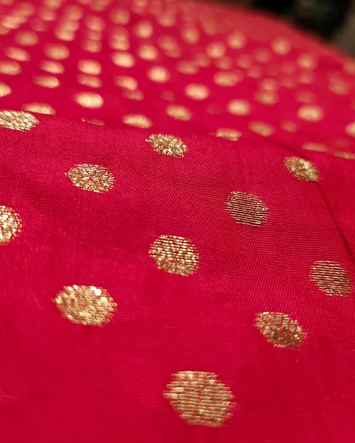Gajari Red Zari Work Silk Saree