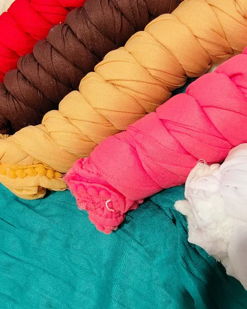 Coffee Color Printed Cotton Silk Dupatta