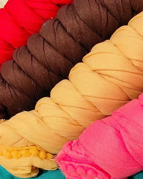 Coffee Color Printed Cotton Silk Dupatta