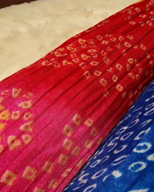 Red Printed Cotton Silk Dupatta