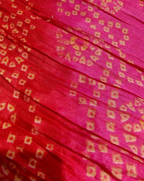 Red Printed Cotton Silk Dupatta