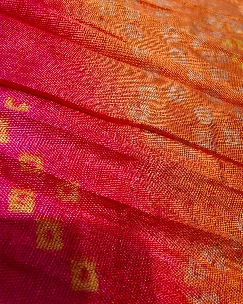 Red Printed Cotton Silk Dupatta