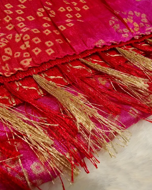 Red Printed Cotton Silk Dupatta