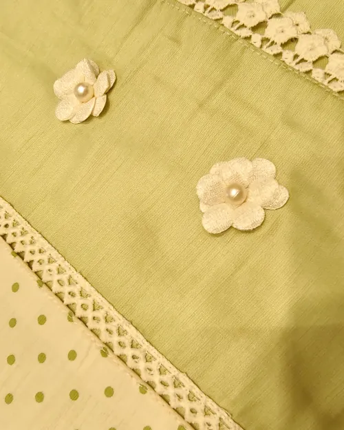 Light Green Cotton Unstitched Suit Set