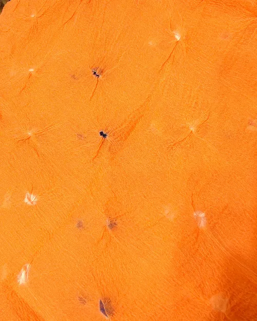 Orange Colour Georgette Unstitched Suit Set