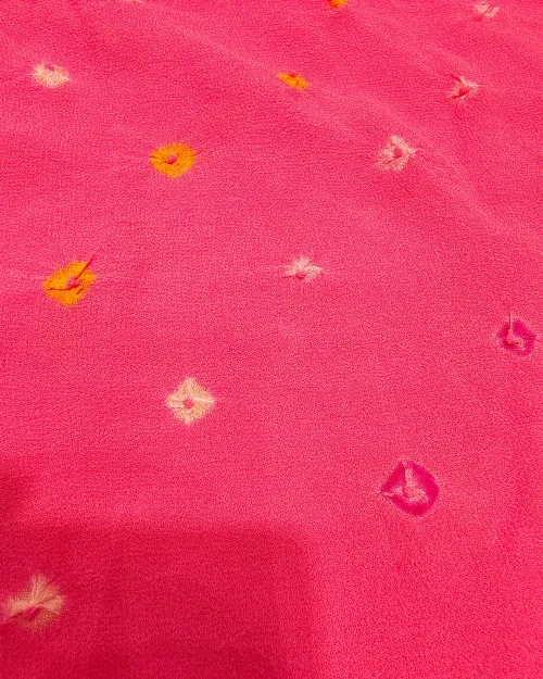 Rani Pink Color Georgette Unstitched Suit Set