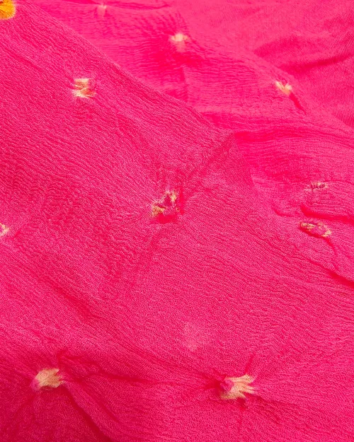 Rani Pink Color Georgette Unstitched Suit Set