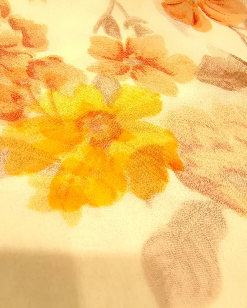 Yellow Color Chiffon Unstitched Suit Set