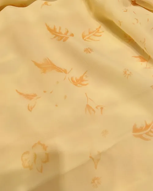 Yellow Color Chiffon Unstitched Suit Set