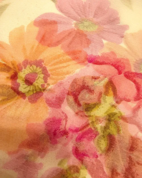 White & Pink Color Chiffon Unstitched Suit Set