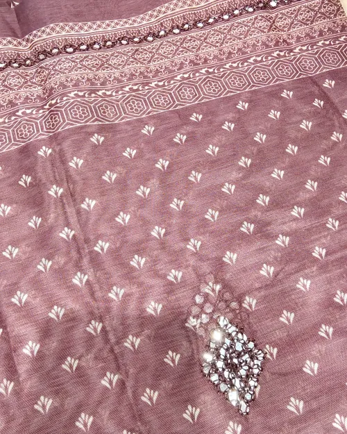 Maroon Colour Cotton Unstitched Suit Set