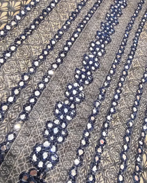 Blue Cotton Unstitched Suit Set