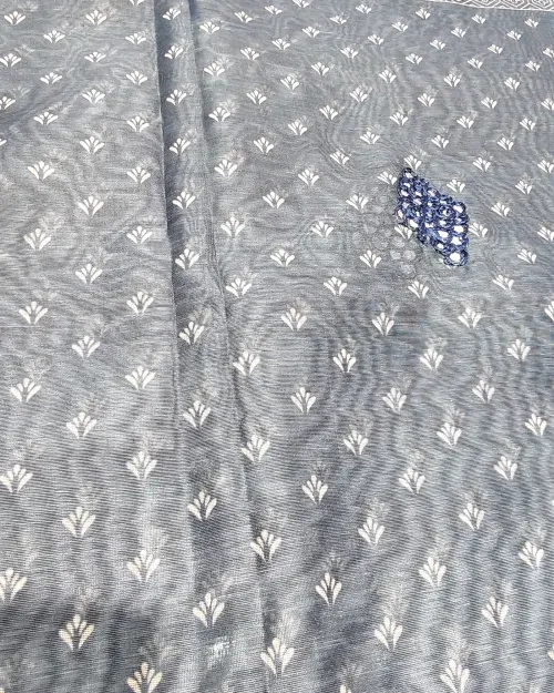 Blue Cotton Unstitched Suit Set