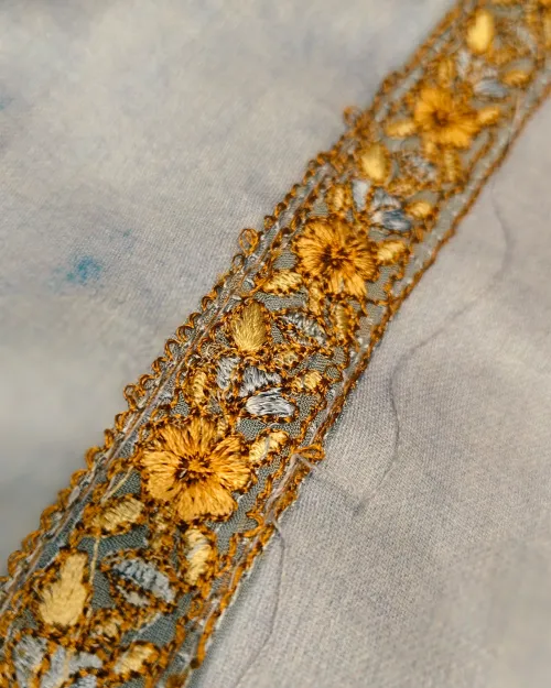 Ice Blue Colour Muslin Unstitched Suit Set