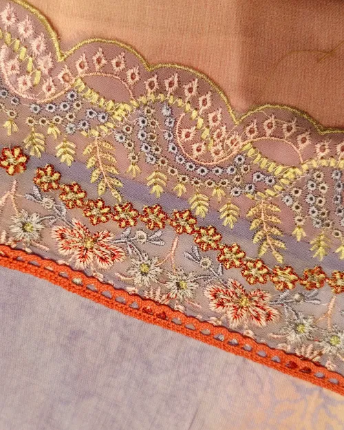 Lavender Muslin Unstitched Suit Set