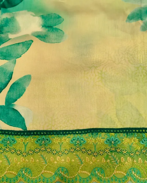 Light Green Muslin Unstitched Suit Set