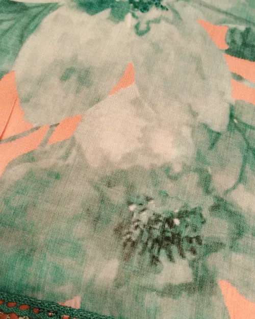 Peach Muslin Unstitched Suit Set