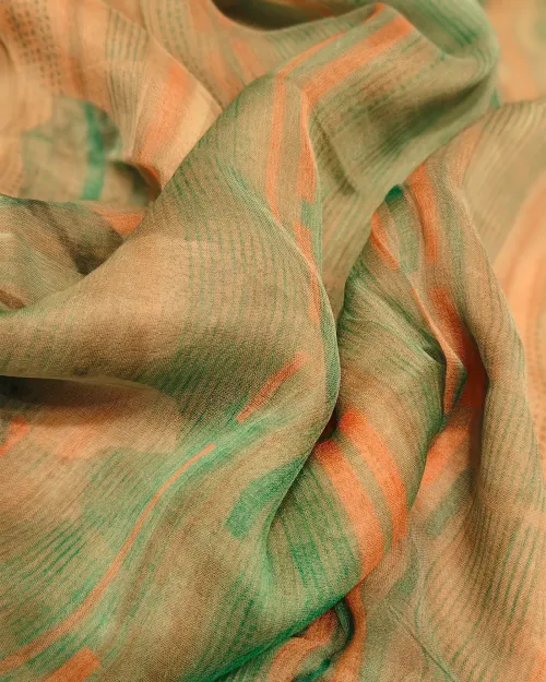 Peach Muslin Unstitched Suit Set