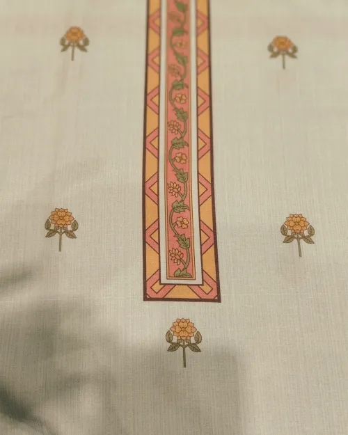 Grey Colour Muslin Unstitched Suit Set