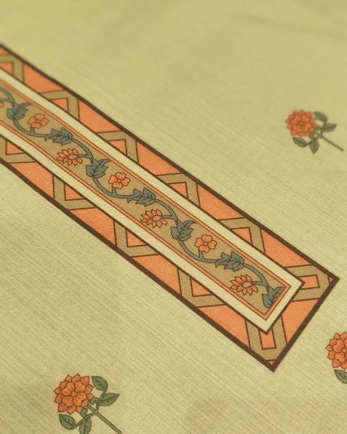 Ice Green Muslin Unstitched Suit Set