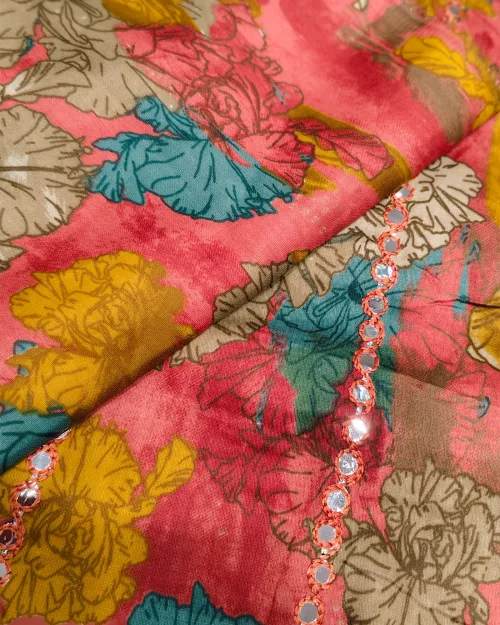 Gajri Color Cotton Unstitched Suit Set
