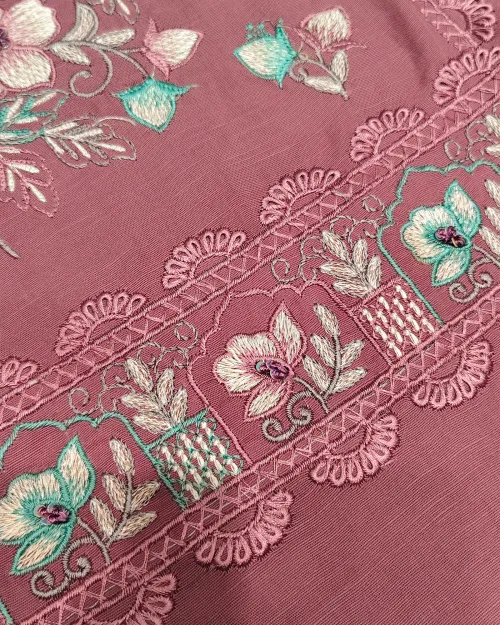Light Purpal Cotton Unstitched Suit Set