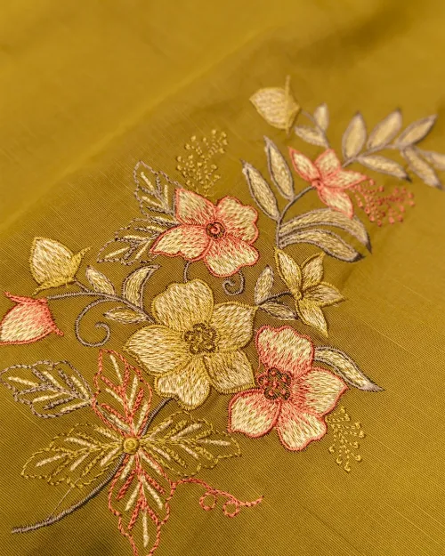Mehandi Green Cotton Unstitched Suit Set