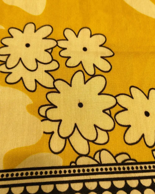 Yellow Colour Cotton Unstitched Suit Set
