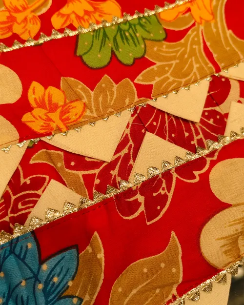 Red Colour Cotton Unstitched Suit Set