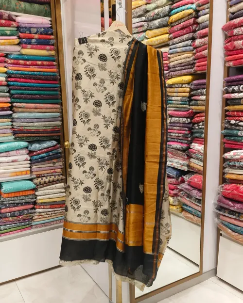 Yellow Colour Unstitched Suit Set