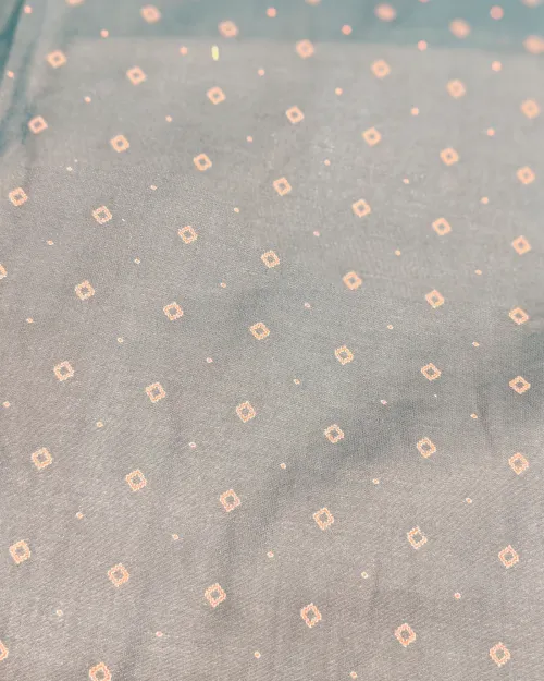 Teal Blue Color Muslin Cotton Unstitched Suit Set