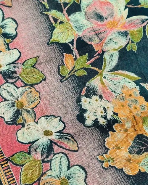 Teal Blue Color Muslin Cotton Unstitched Suit Set