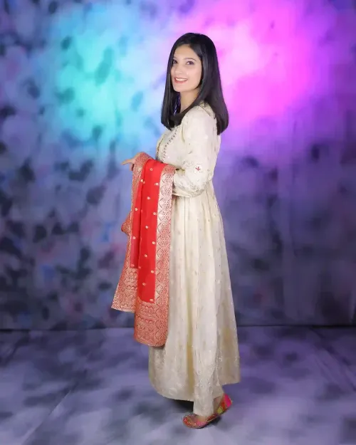 Golden Color Brocade Style Anarkali Suit