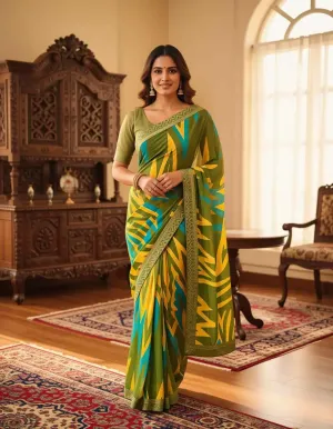 boat neck georgette saree blouse designs 