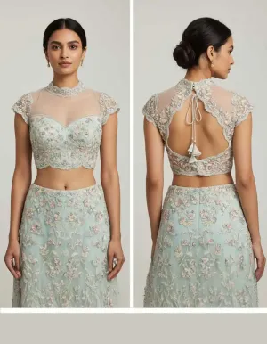 georgette blouse design front and back 