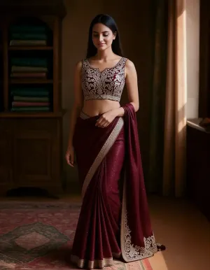 embroidery georgette saree blouse designs 