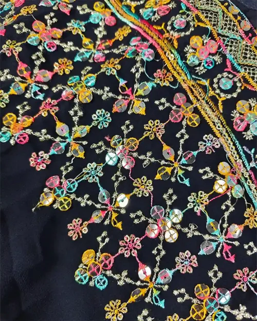 Navy Blue Georgette Lehenga For Kids
