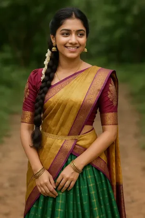 Pattu Half Saree Blouse Designs
