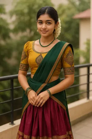 Thanjavur Style Half Saree Blouse Designs