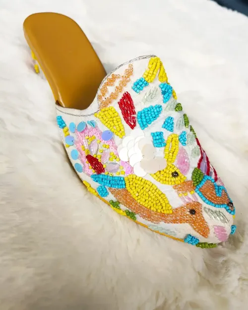 White Multi Color Jutis