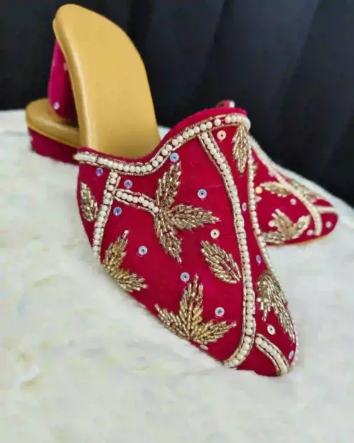 Rani color Jutis heavy stone work