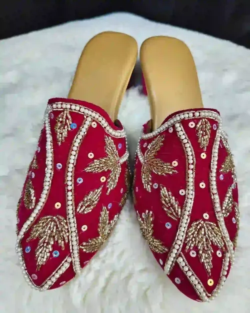 Rani color Jutis heavy stone work