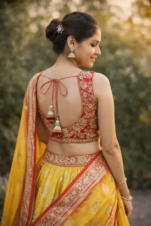 Banarasi Lehenga Blouse Back Design
