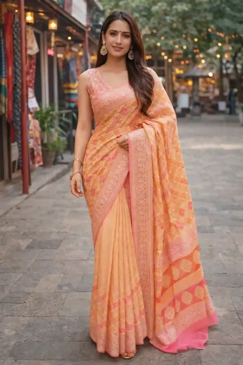 Banarasi Georgette Saree Blouse Designs