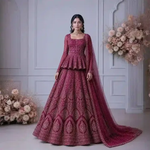 Lehenga with Stage Detailing