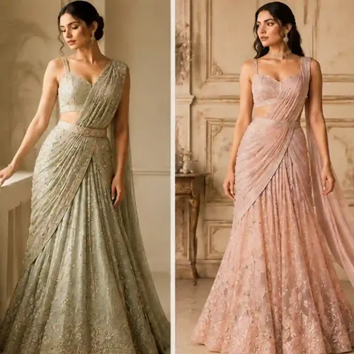 Saree-Style Western Lehenga
