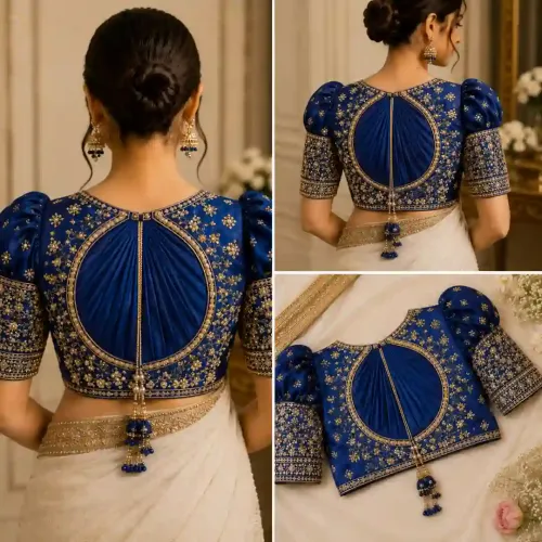 Pleated Back Blouse Design