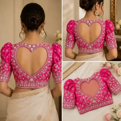 Sweetheart (Heart-Shaped) Back Blouse Design