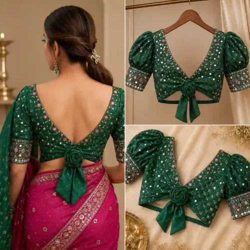 Tie-Up Back Blouse Design